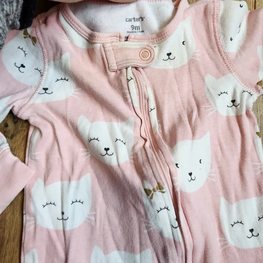 9m Carter's Girls footless Pjs